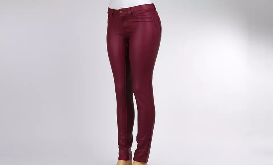 Women's Vegan Leather Stretch Pants. Multiple Colors Available. Free Shipping and Returns. - Second Medium
