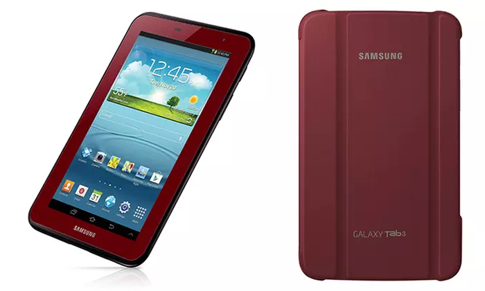 Samsung Galaxy 7" Tab 3 8GB in Garnet Red (Manufacturer Refurbished) - Second Medium