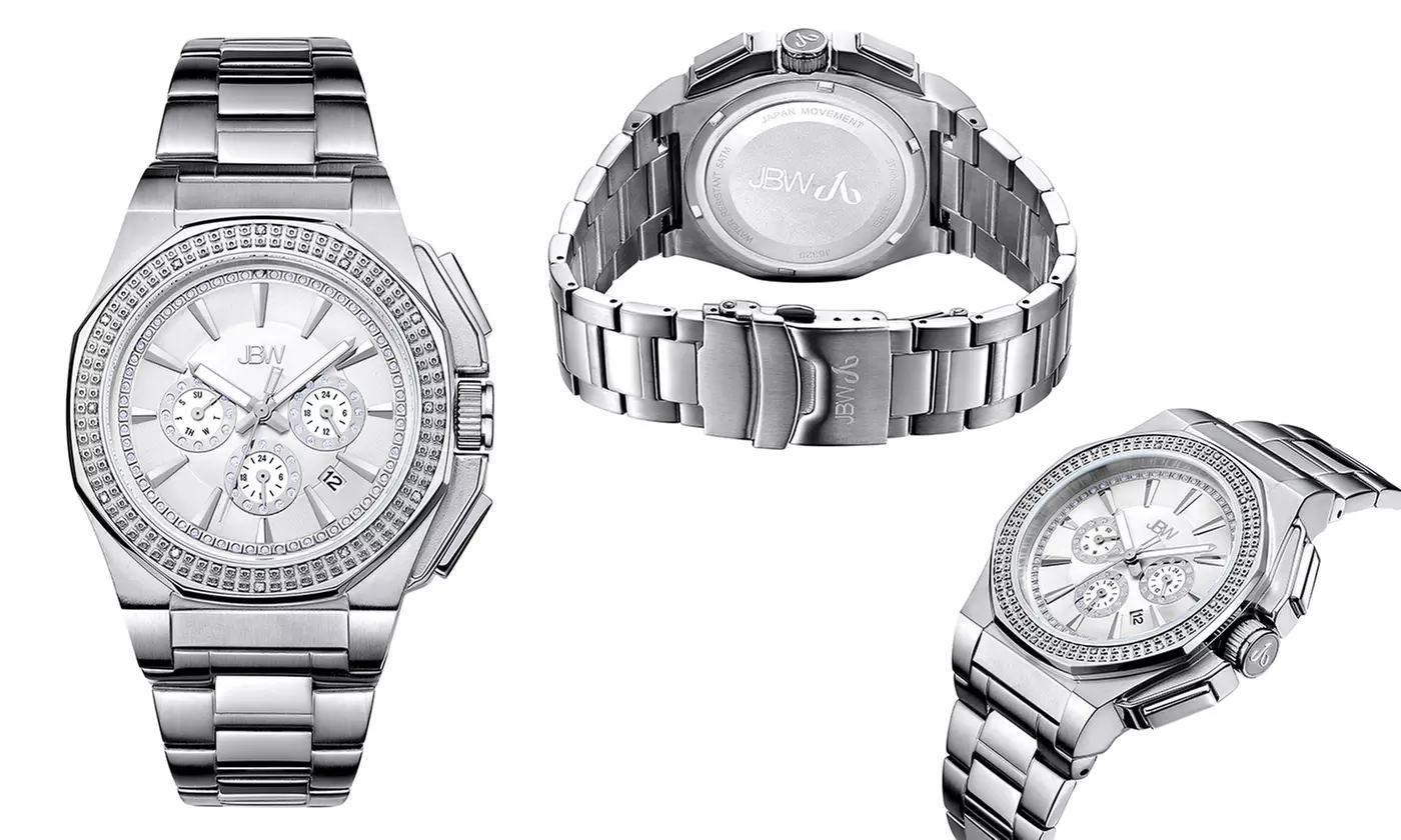 JBW Mens Watch Knox Dual Time Diamond Collection - Second Medium
