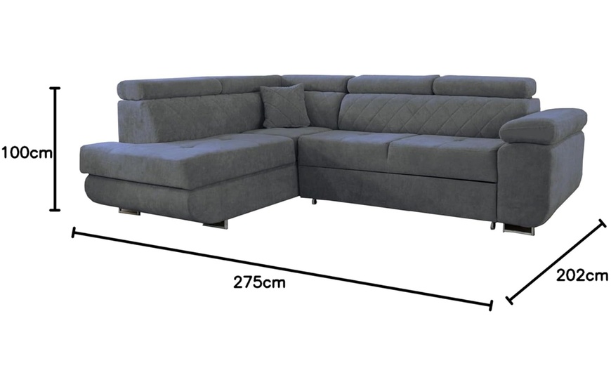 Image 7: Grey Corner Sofa Bed