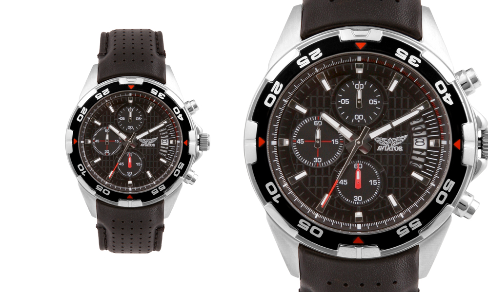aviator gents world time pilot watch
