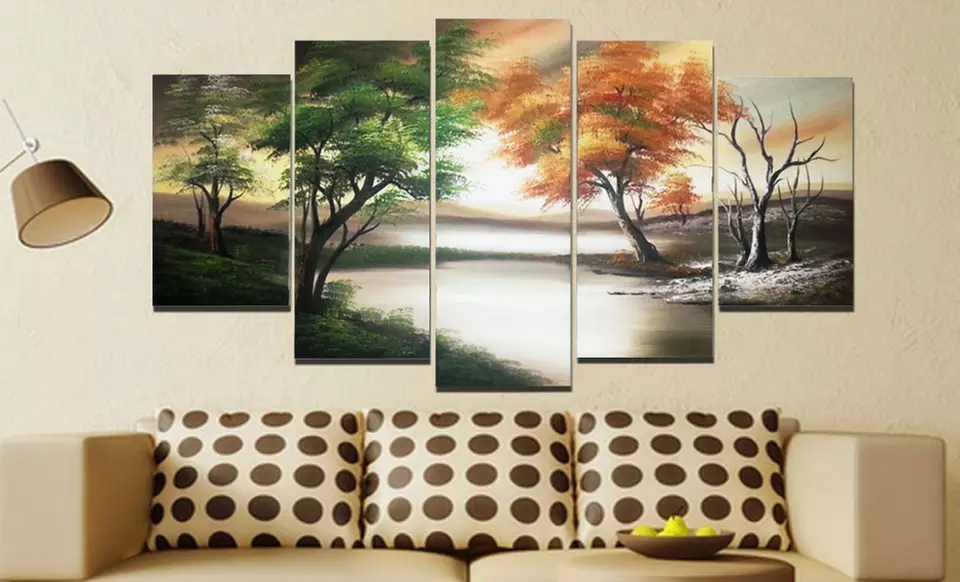 Gallery-Wrapped and Hand-Painted Multipanel Oil Paintings on Canvas. Up to 60" Wide - Primary Image