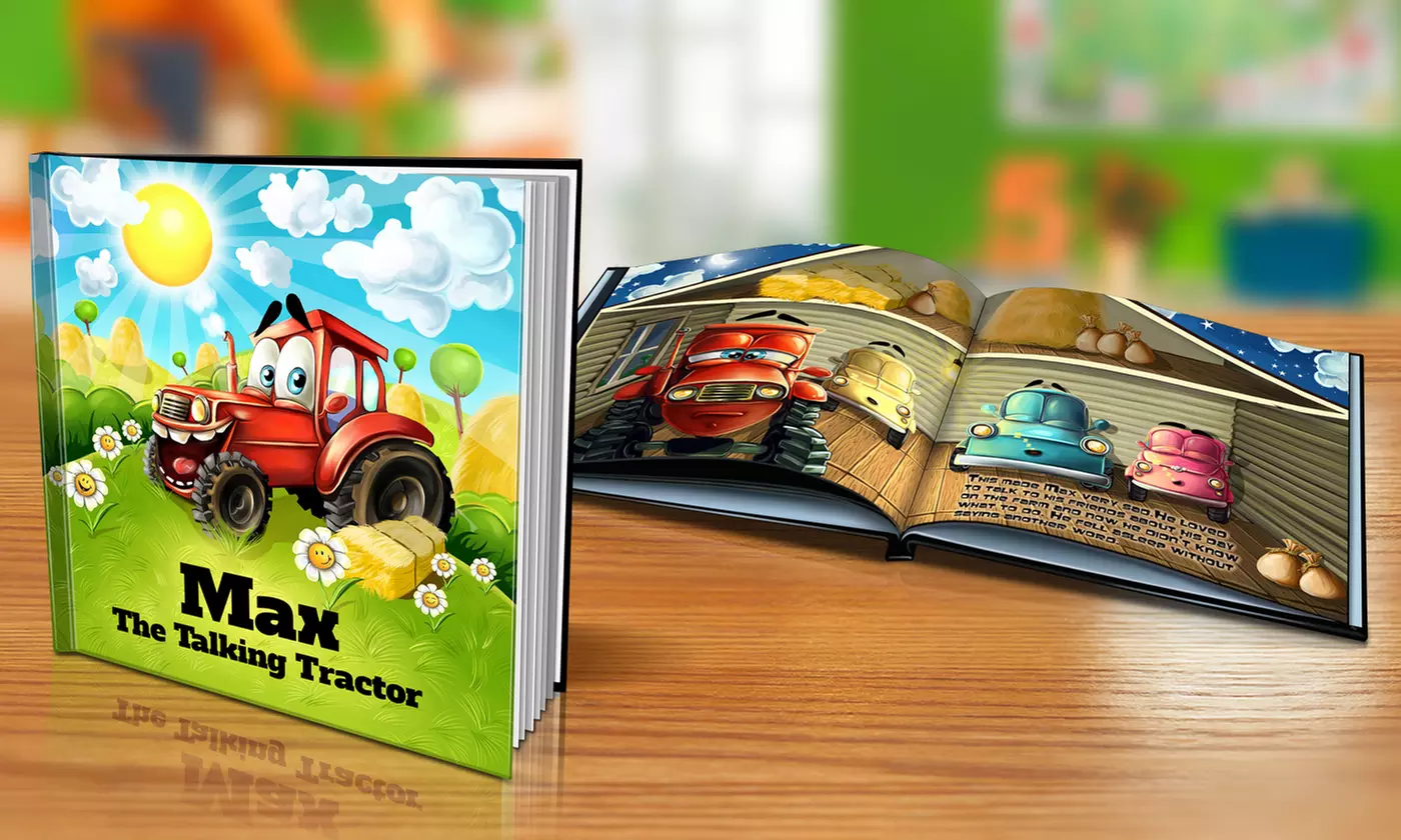 $9 or $14 for Custom Softcover or Hardcover "The Talking Tractor" Storybook from Dinkleboo (Up to 65% Off) - Primary Image