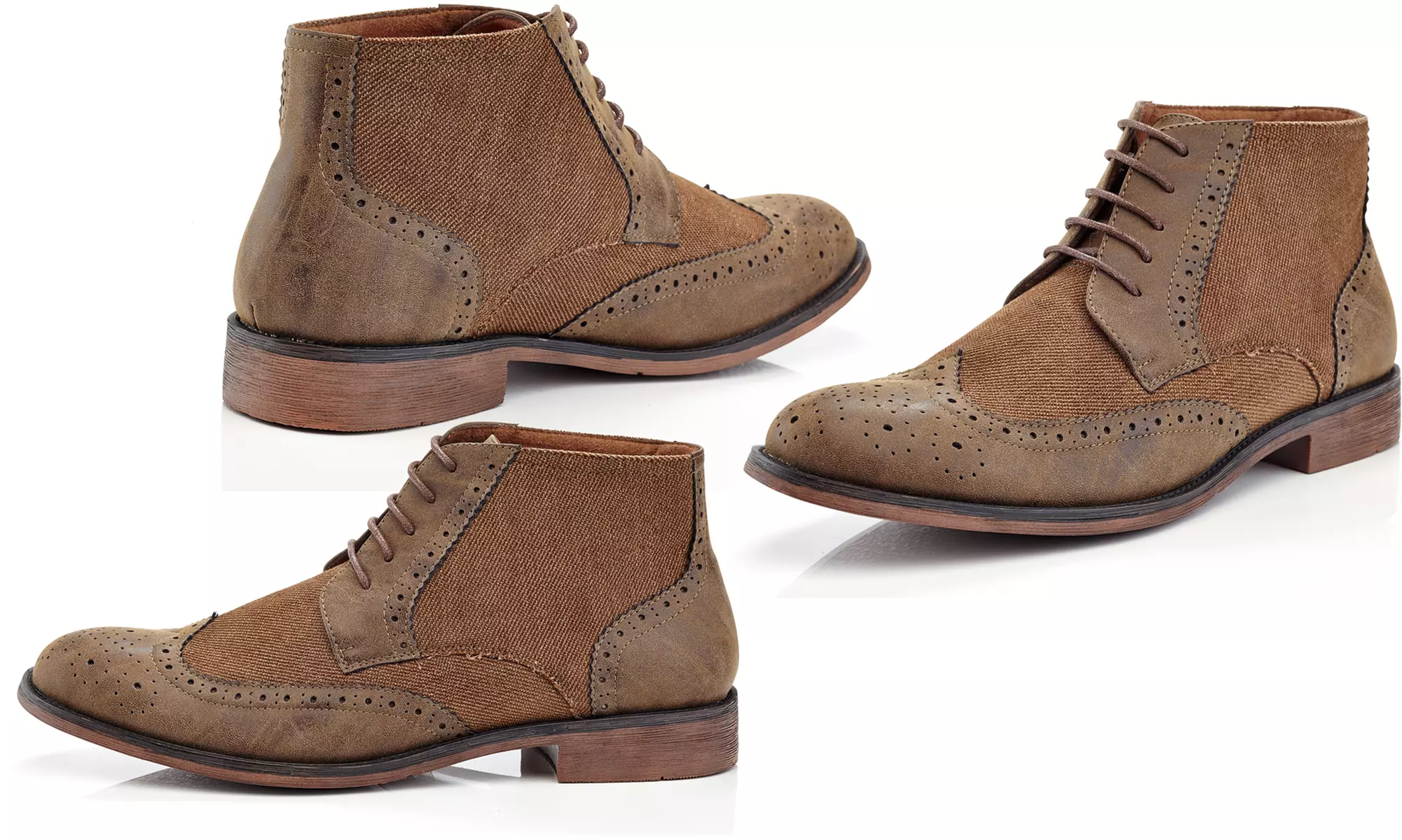 Henry Ferrera Men's Wingtip Denim Two-Tone Oxford Boots - Second Medium