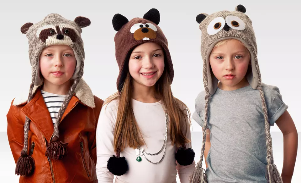Kids' Knit or Fuzzy Animal Hats. Multiple Styles Available. Free Returns. - Primary Image