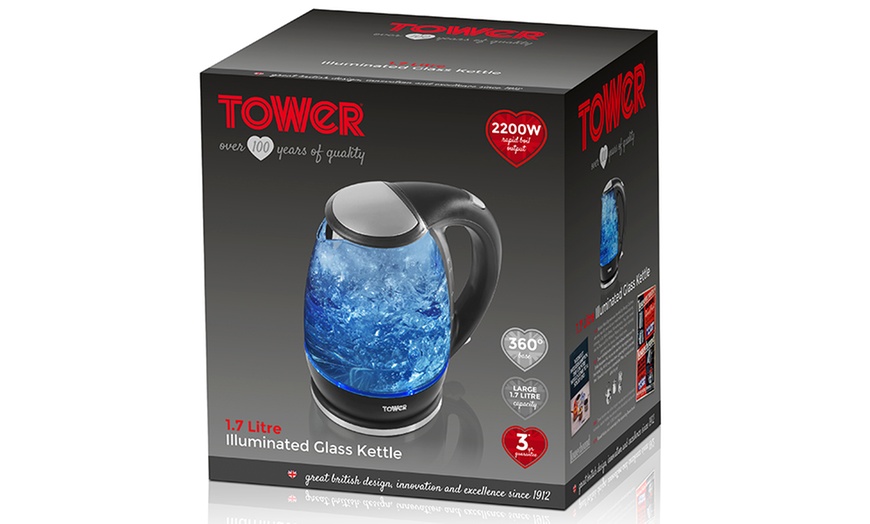 Image 7: Tower 1.7L Glass Kettle