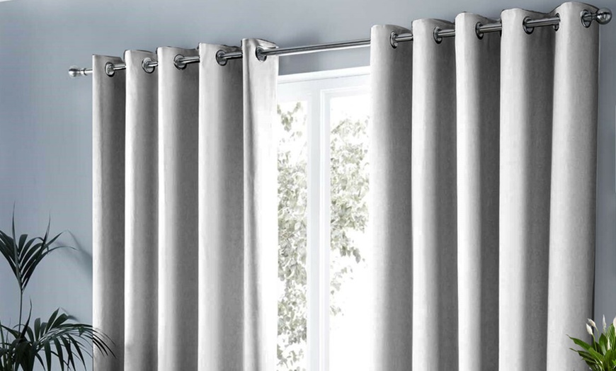 Image 1: Eyelet Blackout Curtains
