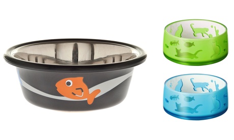 Ciotole per gatti Ferribiella, disponibili in 2 modelli e 4 colori