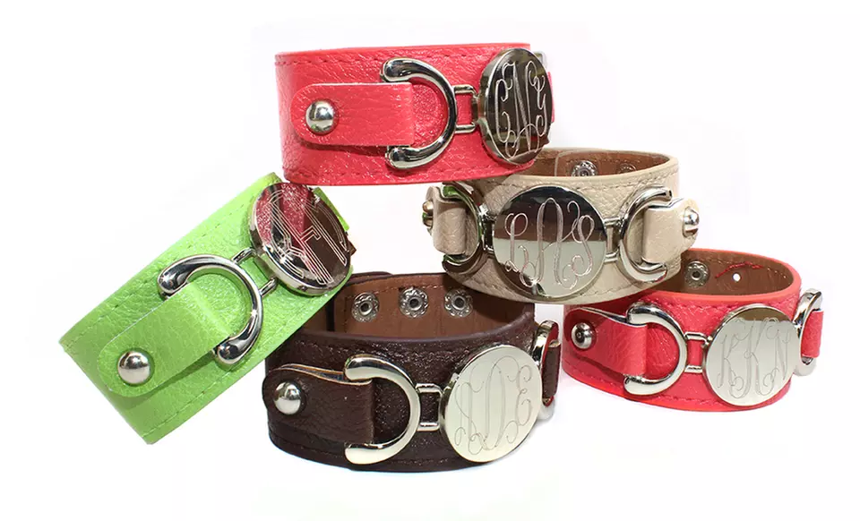 Monogrammed Leather Cuffs from Allyanna Gifts (Up to 62% Off) - Second Medium