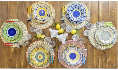 Servizio da tavola Villa D'Este linea Maiorca da 18 pezzi, utilizzabile in microonde e lavabile in lavastoviglie