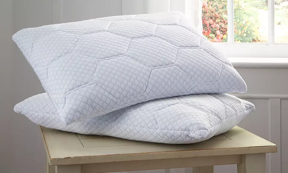 Reversible Memory-Foam Loft Pillow with Cooling Gel (2-Pack) - Primary Image