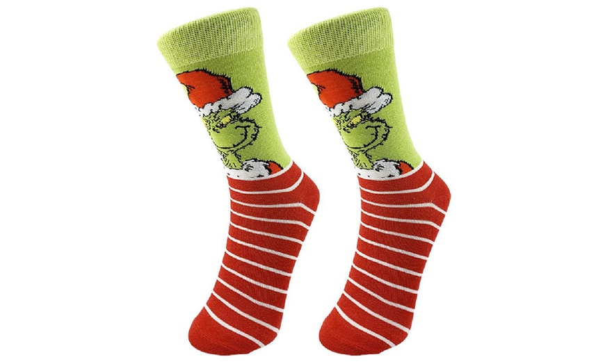 Image 5: Christmas Grinch Socks