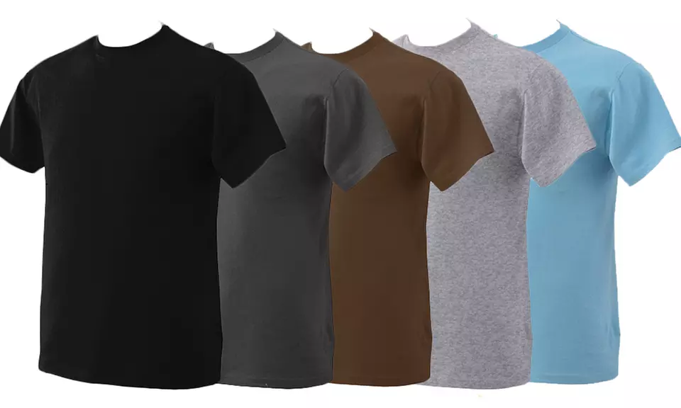 10-Pack of Fruit of the Loom Men's Heavy Cotton-Blend Crewneck T-shirts - Primary Image