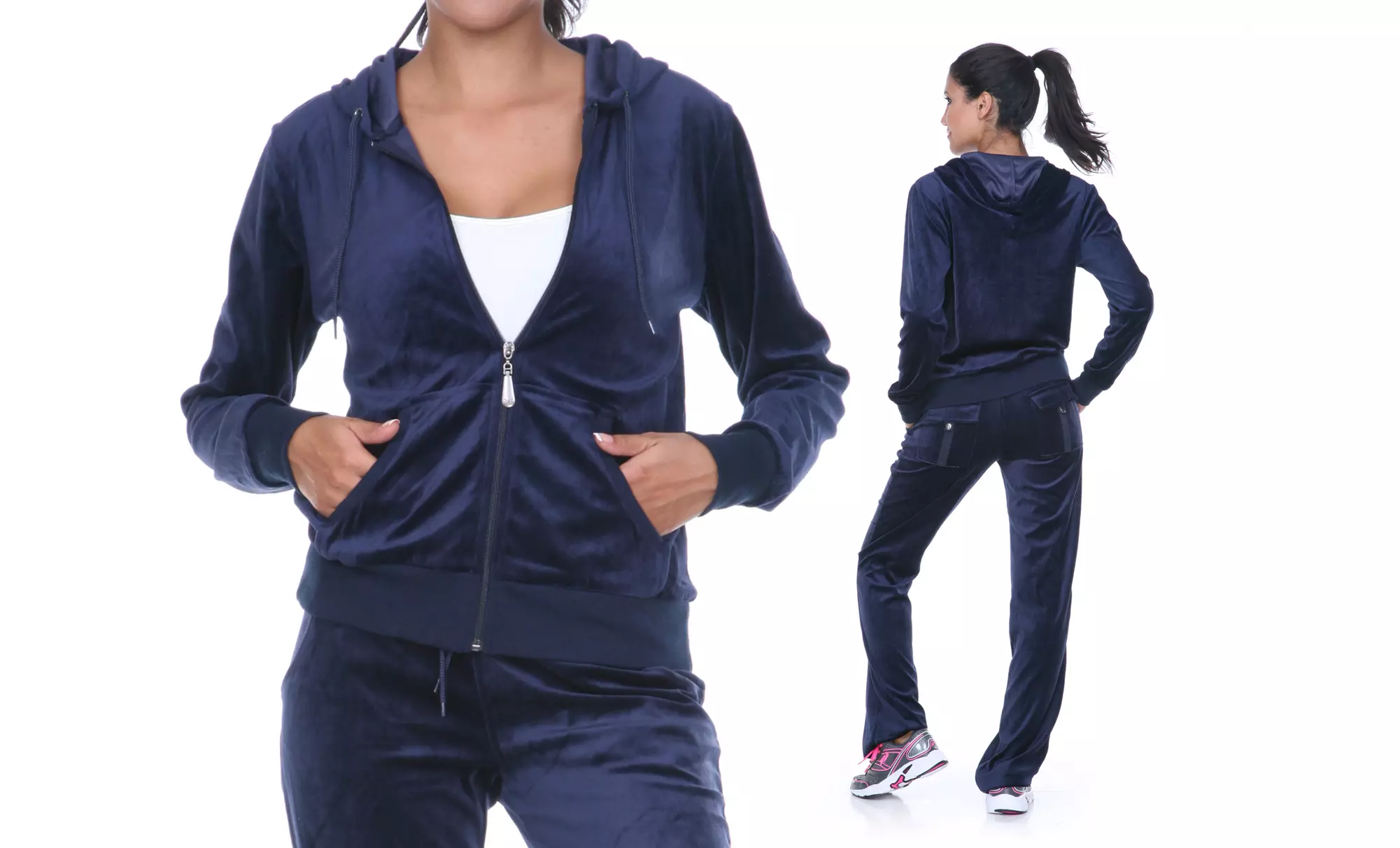 White Mark 2-Piece Velour Track Suit (Size L) - Primary Image