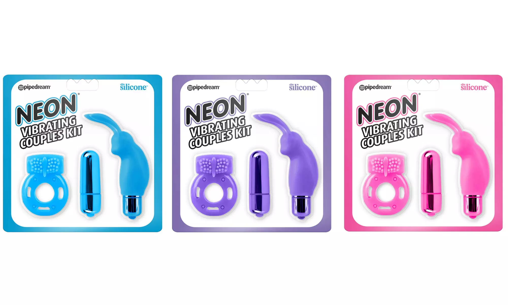 Pipedream Neon Vibrating Couples Kit (3-Piece) - Primary Image
