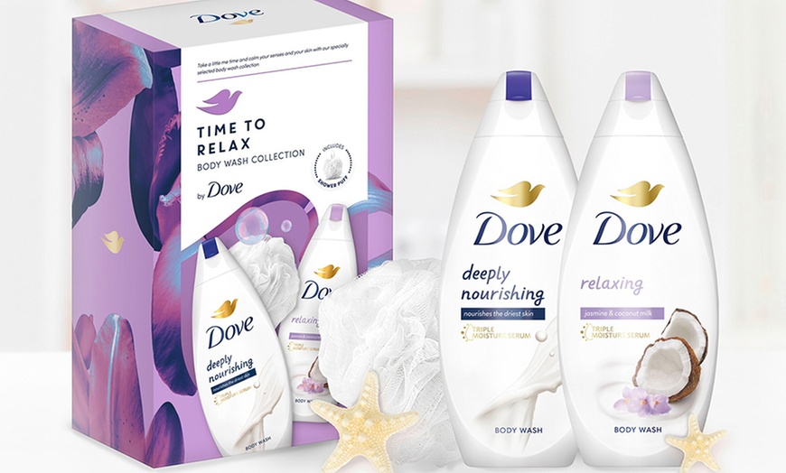 Image 7: Up to Four Dove Time to Relax Body Wash Collection Gift Sets