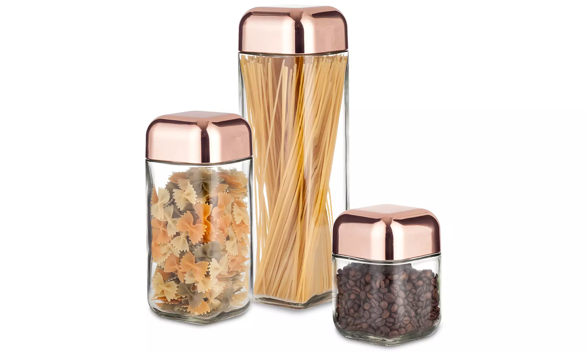 Metrix Copper Lid Glass Storage Containers (Set of 3) - Second Medium