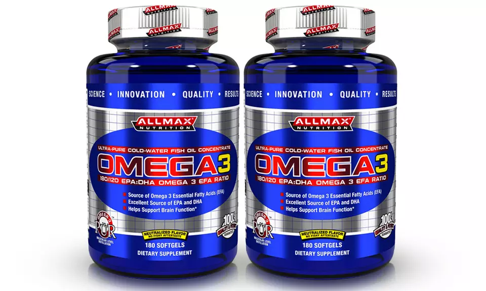 ALLMAX Omega-3 Ultra-Pure Cold-Water Fish Oil 180-Count (2-Pack) - Second Medium
