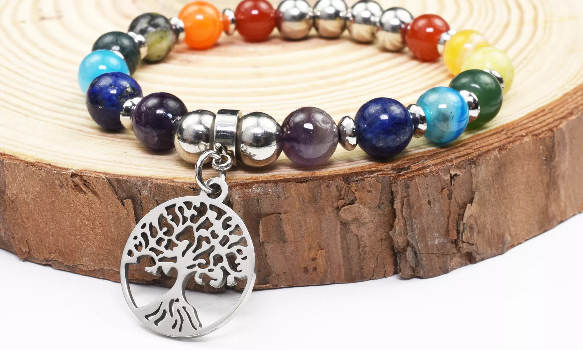 Genuine Tree Of Life Chakra Bracelet by Pink Box - Primary Image