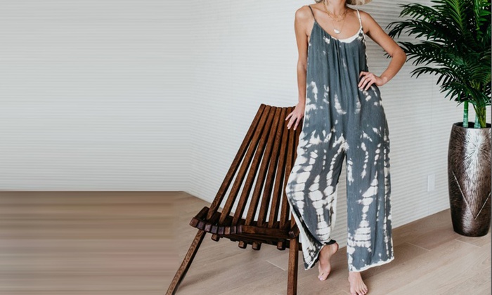 tie dye wide leg jumpsuit