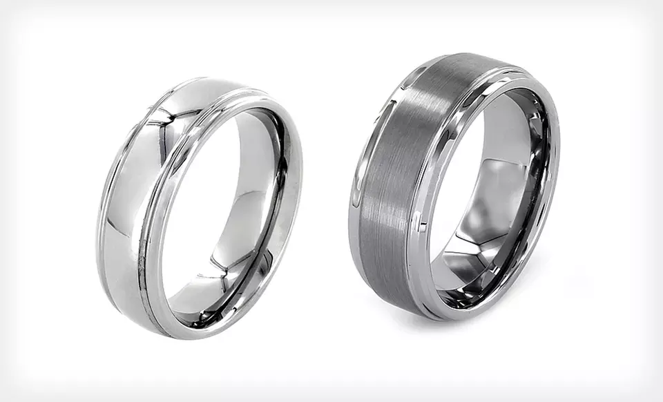 $19.99 for a Tungsten Carbide Men's Ring (Up to $46.46 List Price). 2 Styles Available. Free Shipping and Returns. - Primary Image