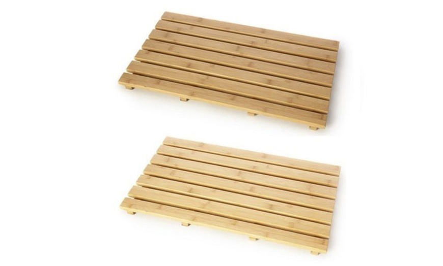 Image 3: Bamboo Bathroom Mat