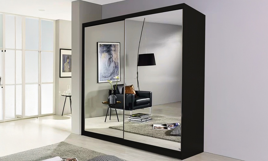 Image 2: Berlin Sliding Mirror Door Wardrobe 