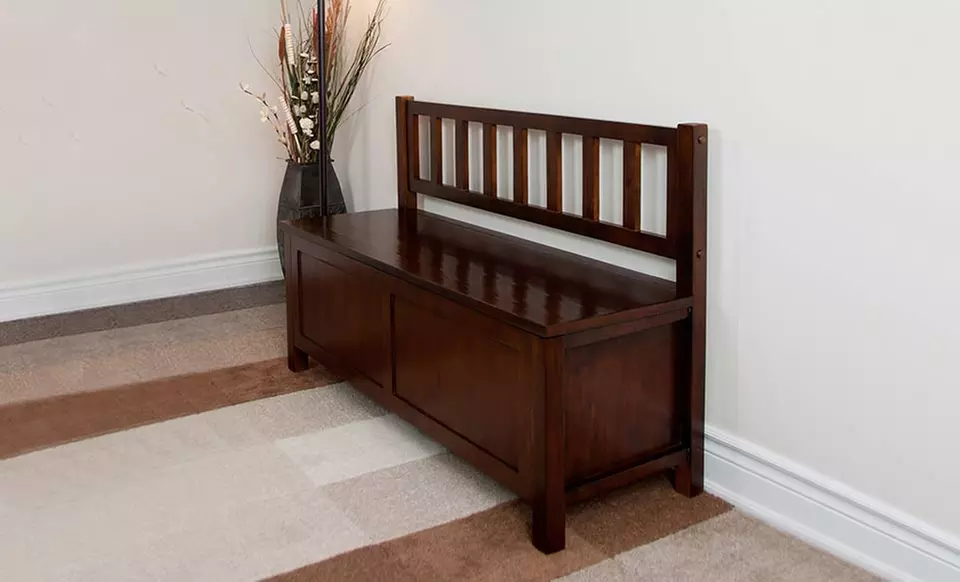 Simpli Home Artisan Entryway Storage Bench - Primary Image
