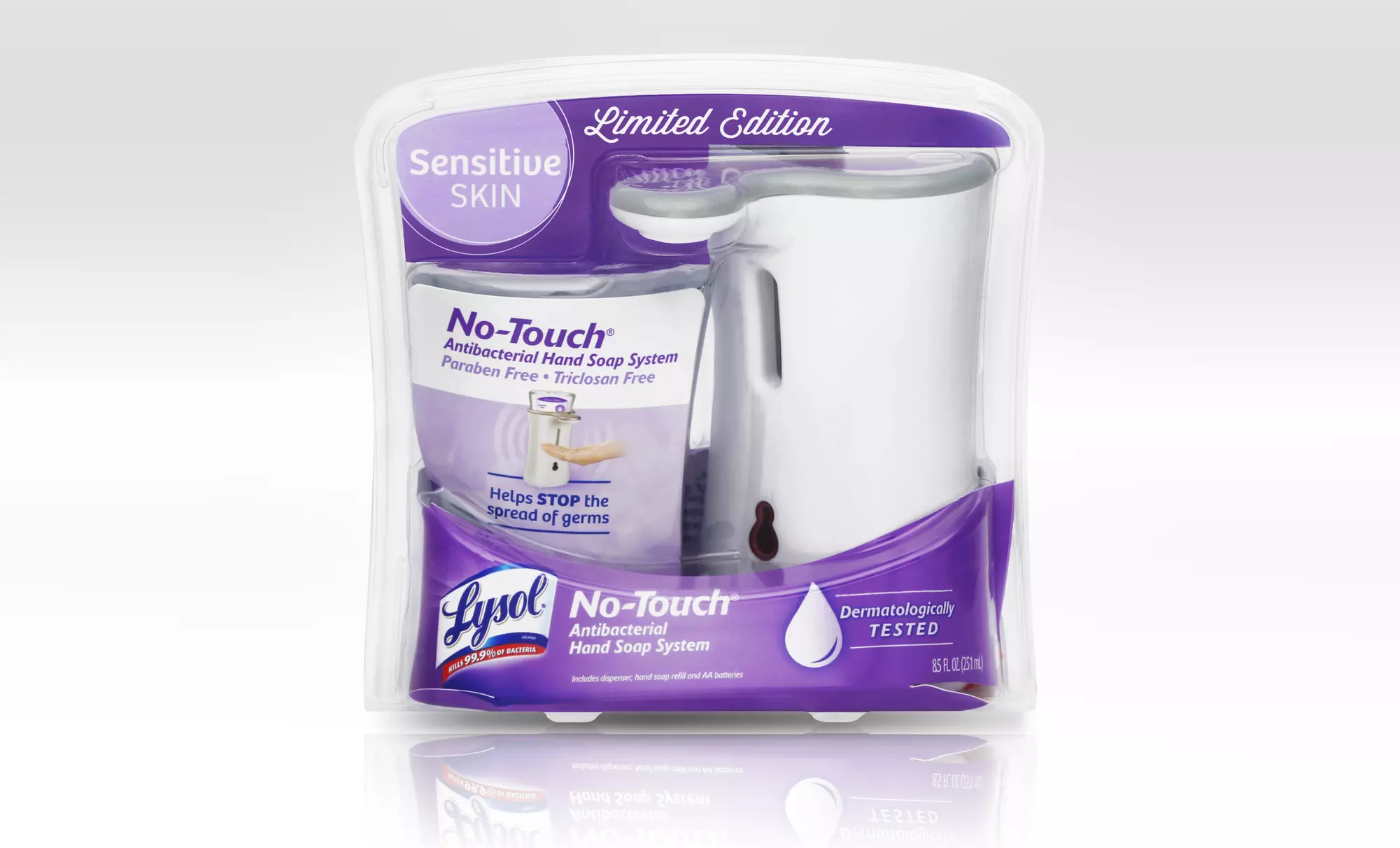 Lysol No Touch Aloe Antibacterial Hand Soap Dispenser Kit; 4-Pack with 8.5 Fl. Oz. of Soap + 5% Back in Groupon Bucks - Primary Image