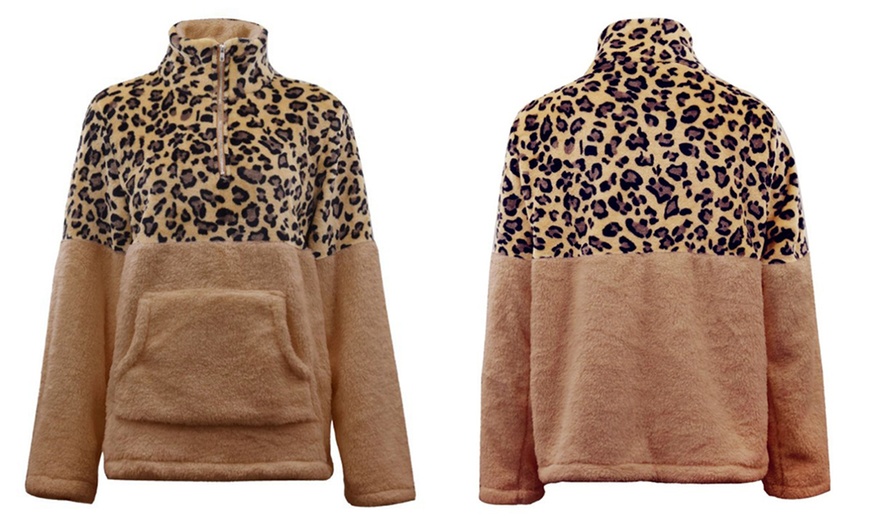 Image 7: Animal Print Plush Sweater