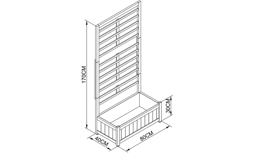 Image 11: Raised Wooden Planter with Climbing Trellis