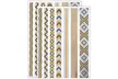 Temporary Metallic Tattoo Sheet for Body and Hair (3-Pack) - Second Medium
