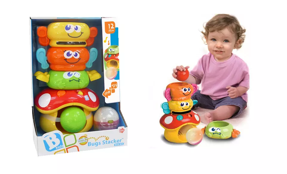 B Kids Rolling 'n' Blinking Bugs Stacking or Happy Hoops Toys. Free Returns. - Image 3