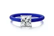 2.5 CTW Princess-Cut Cubic Zirconia Rings with Adjustable Silicone Band - Second Medium