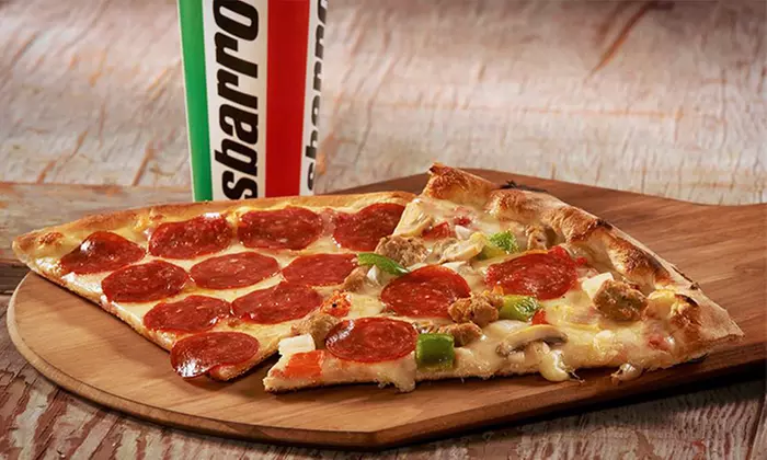 Extra-Large Pizza with Salad and Drinks or Garlic Bread and Dipping Sauce at Sbarro (Up to 49% Off)   - Primary Image