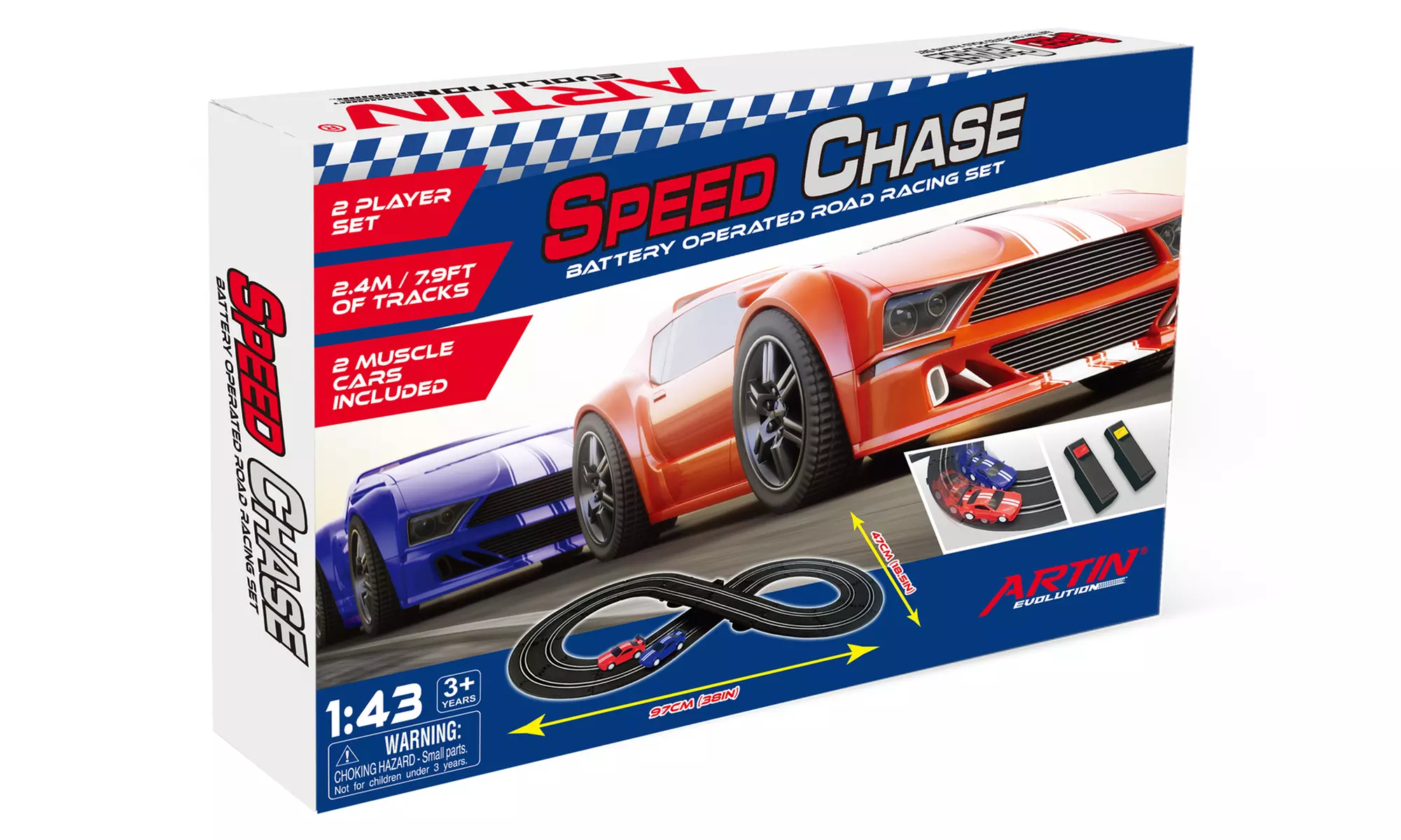 Rennauto-Set für 2 Spieler inkl. Rennbahn - Second Medium
