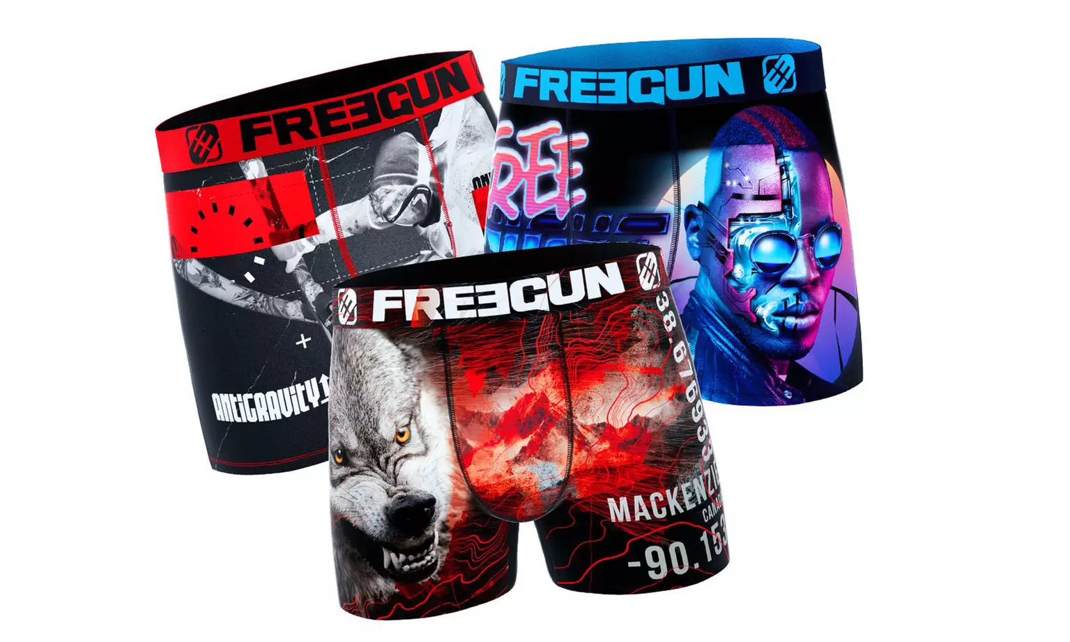 Pack surprise de 3 boxers Freegun pour homme, taille au choix - Image 3