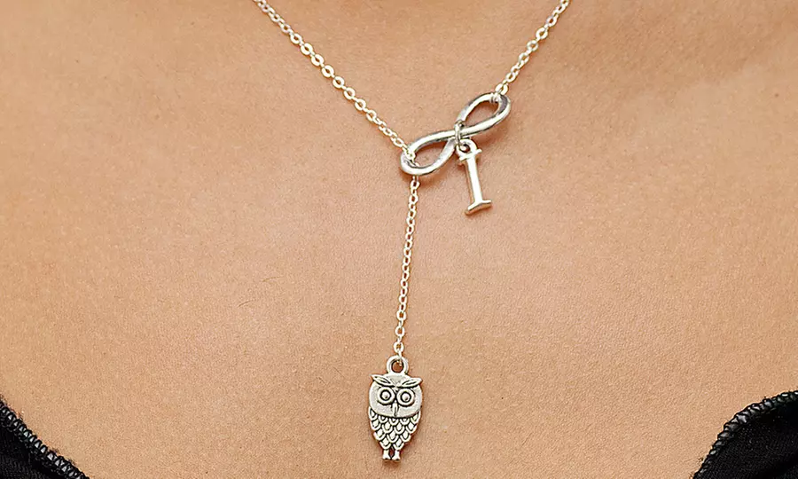 Owl Infinity Necklace in Sterling Silver Plated Bronze (Up to 87% Off) - Primary Image