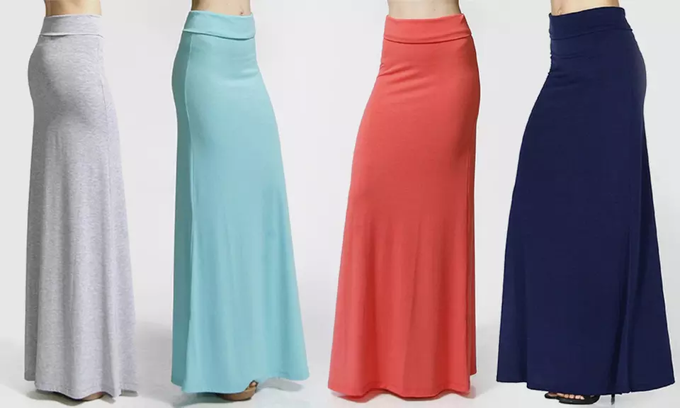 Women's Maxi Skirt with Tummy-Control Waistband - Primary Image