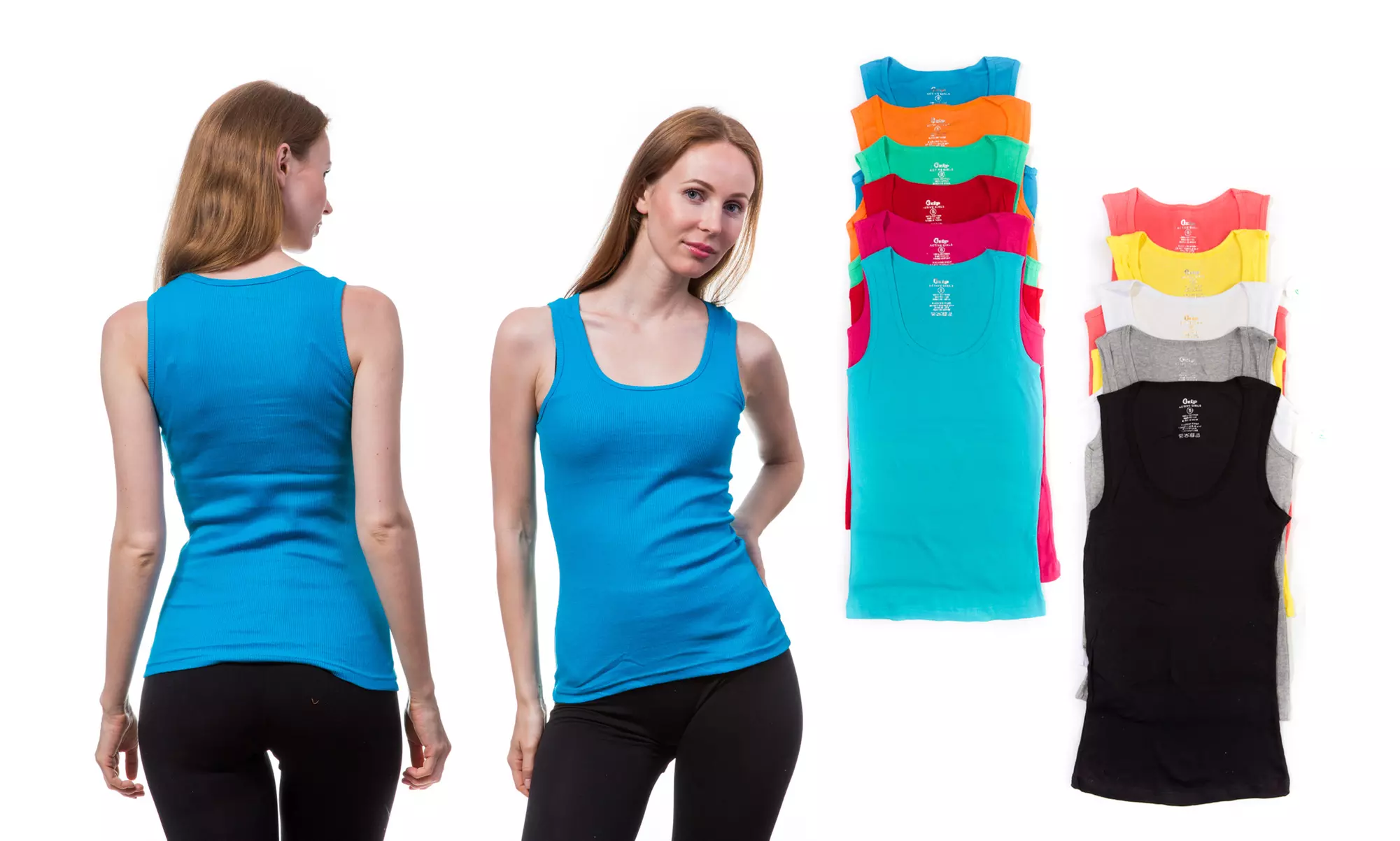 Women's Ribbed Cotton Tank Tops (12-Pack) - Primary Image