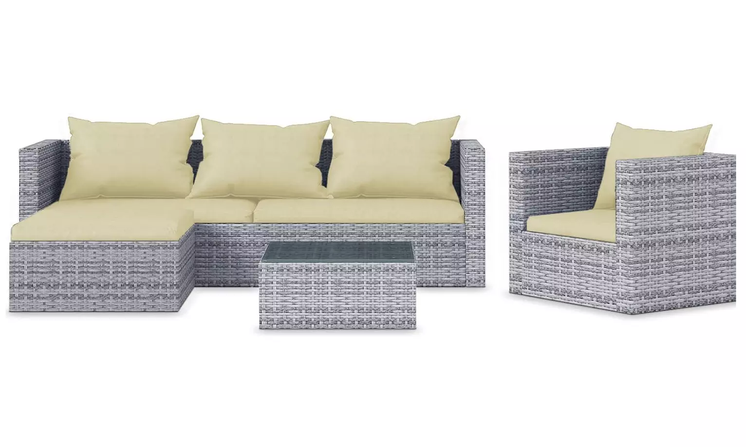 5-Seater Garden Rattan Effect Furniture Sofa Table Chairs Set