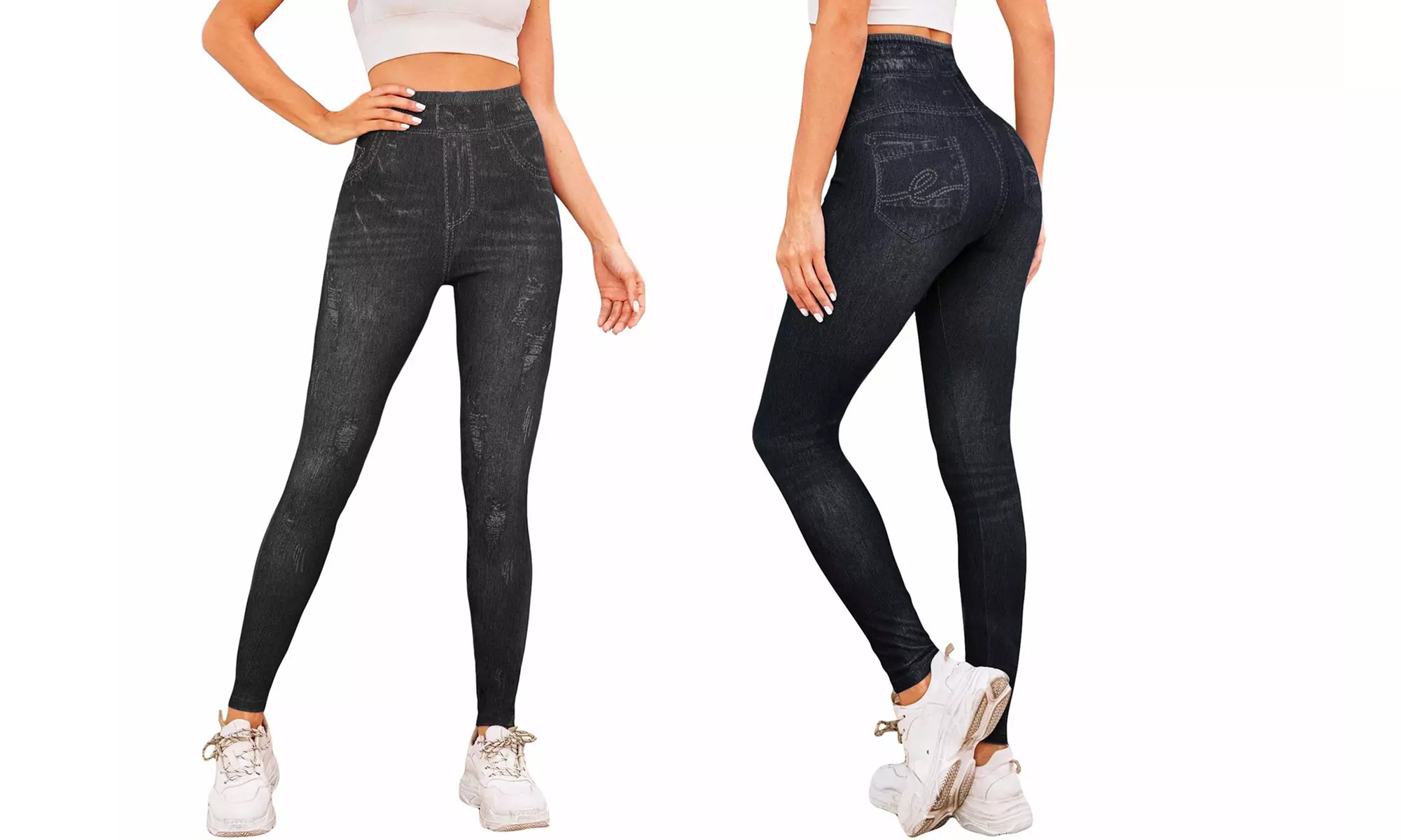 1 ou 2 leggings "Giada" effet denim, pour femme - Image 5