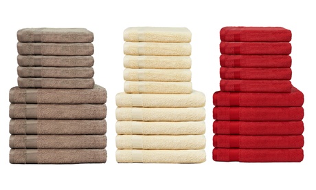 Set di 10 asciugamani in morbida spugna MB Home Basic, disponibili in vari colori