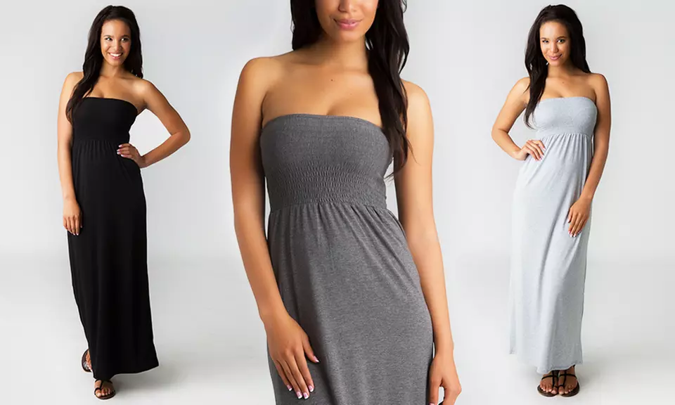 Women's Strapless Smocked Maxi Dress - Primary Image