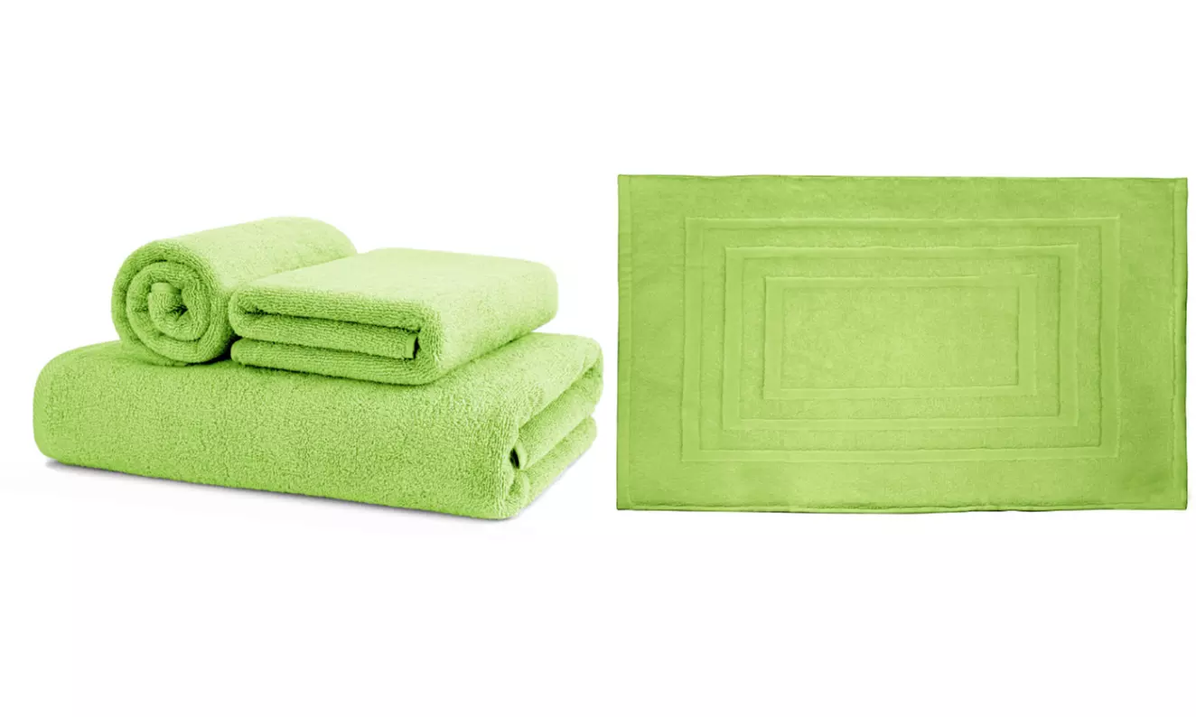 Set 3 salviette e tappeto Sophie in 100% cotone