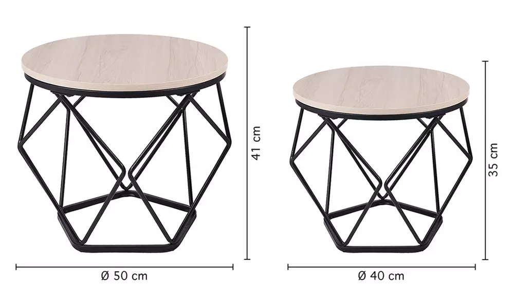 Set van 2 bijzettafels