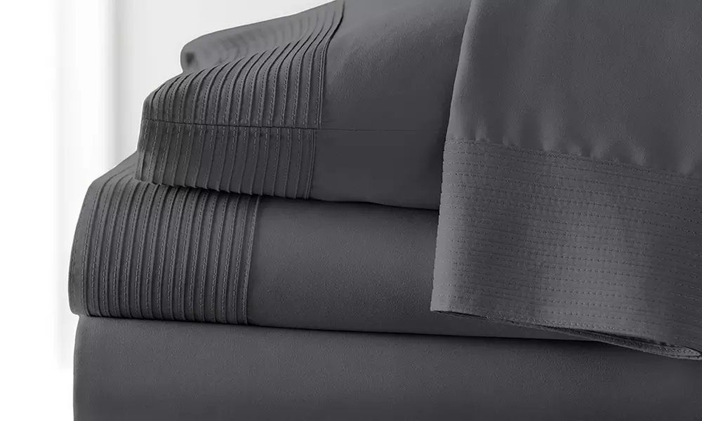 Premium Collection Double Brushed Extra Deep Pocket Pleated Sheet Set