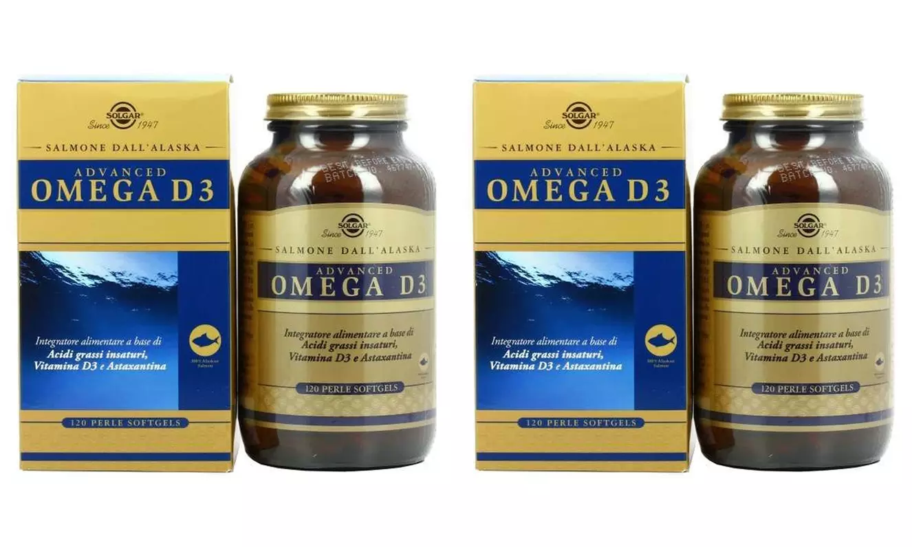 1, 2 o 3 confezioni da 120 perle di Solgar Advanced Omega D3 ottenute dall'olio di salmone selvatico dell'Alaska - Primary Image