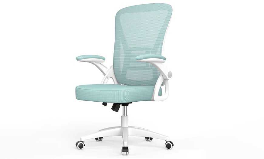 Image 4: Swivel Office Chair with Breathable Backrest