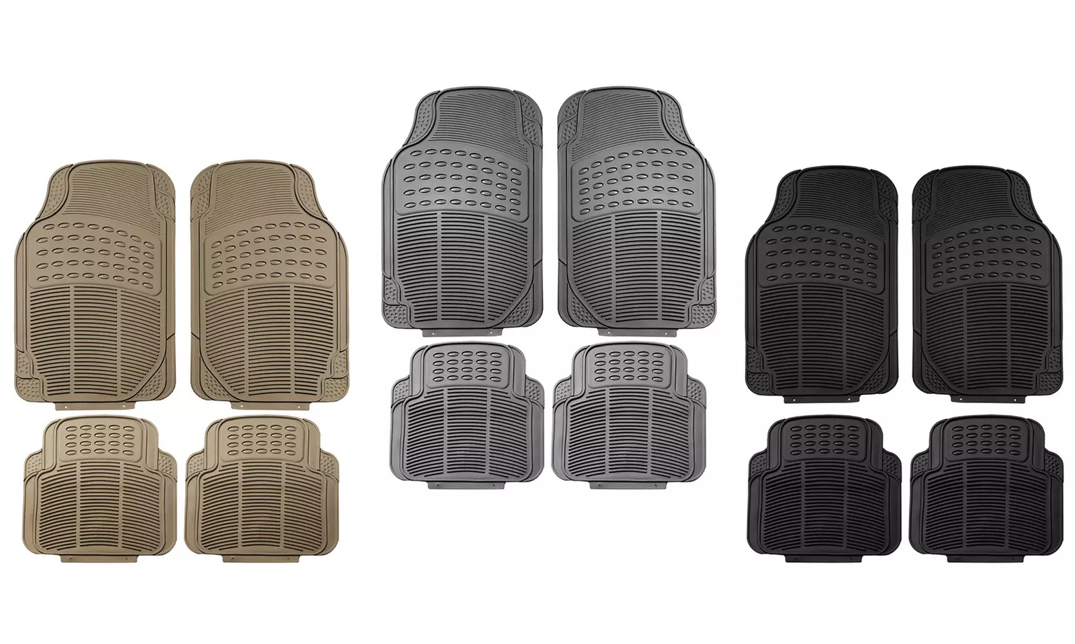 Heavy Duty Rubber Car Floor Mats Set (4-Piece) - Primary Image